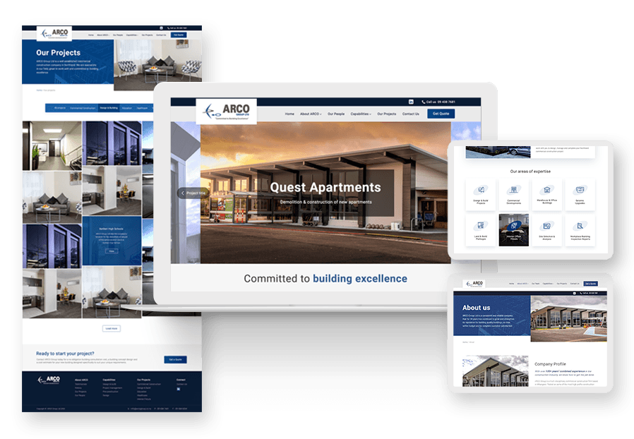 Gargonea created the website for construction company ARCO to present their services